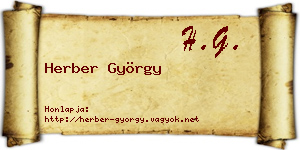 Herber György névjegykártya